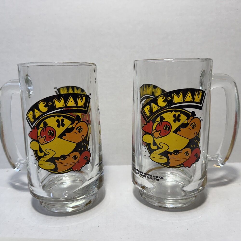 Pac Man Mug 1982, Bally Midway Set of 2